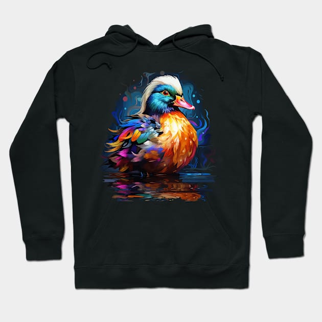 Mandarin Duck Rainbow Hoodie by JH Mart